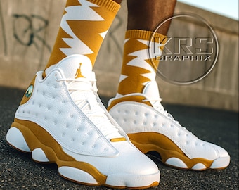 Socks To Match Jordan 13 Wheat - Jagged