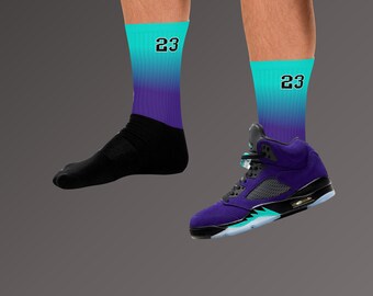 purple jordan socks