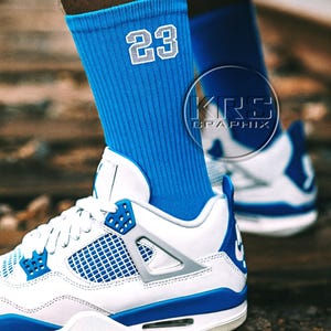 Retro Jordans Blue And White Jordan Military Blue Socks