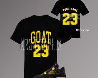 KRSGraphix T Shirt to Match Jordan 4 Thunder Goat 23