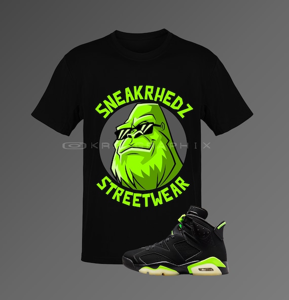 lime green and black jordan shirt