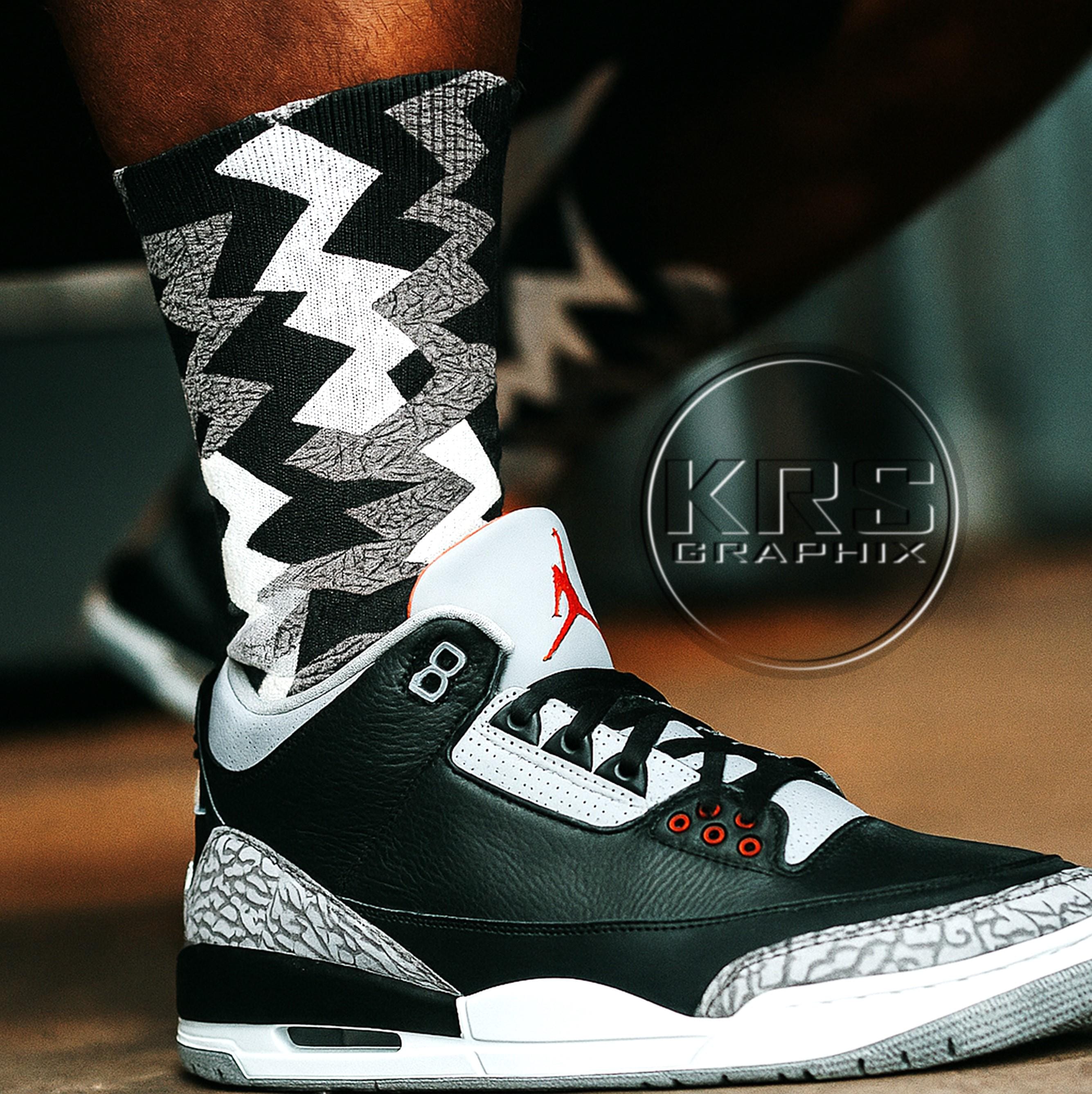 jordan 3 black cement laces