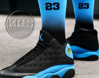 Calzini blu universitari / Calzini blu universitari 13 / Calzini blu universitari 13 Calzini Jordan 13 Match Fade 23
