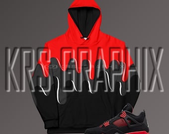 Hoodie Match Jordan Red Thunder Red Thunder 4s Hoodie