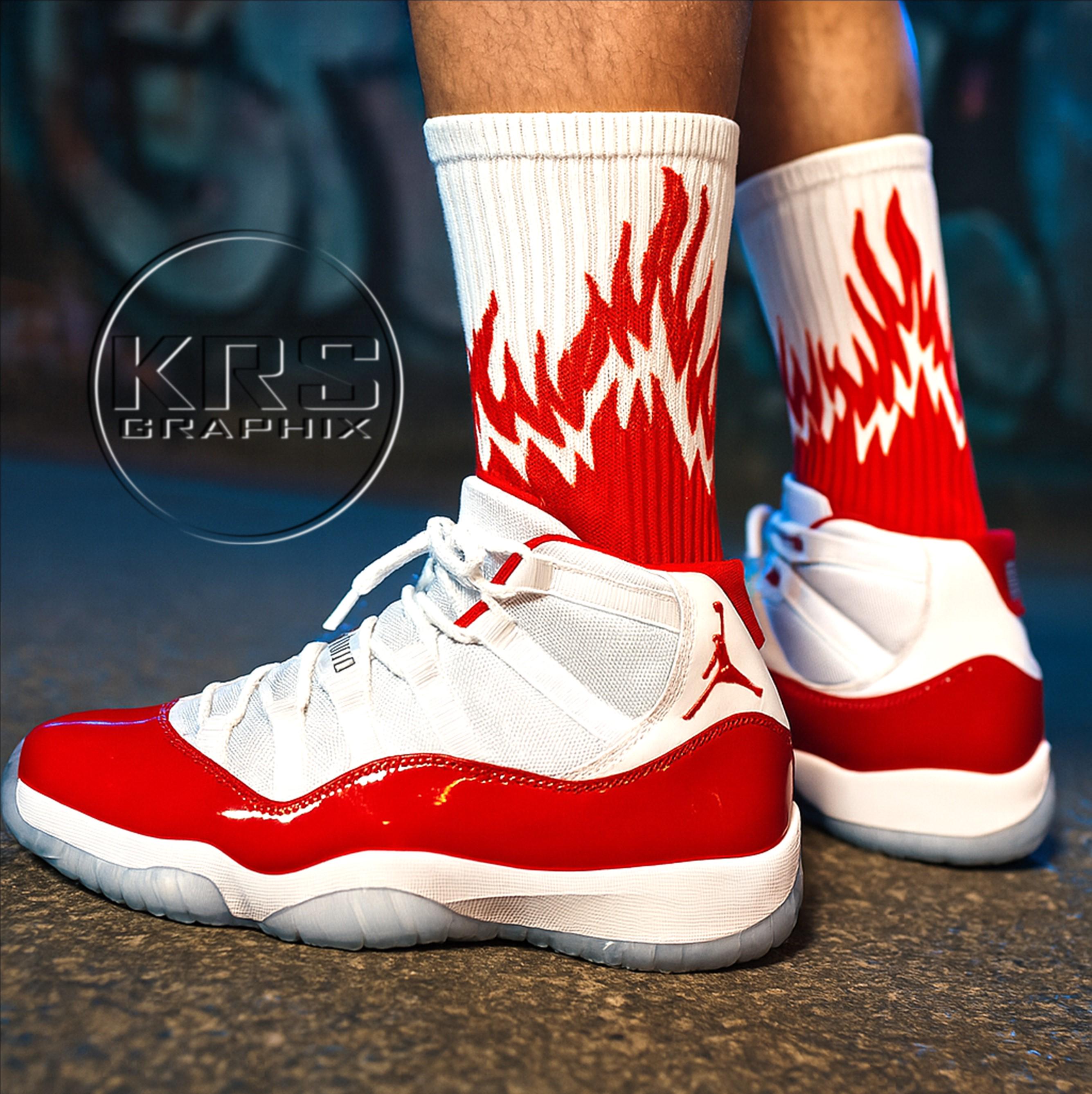 cherry 11s on feet