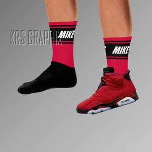 Socks To Match Jordan 6 Toro - Mike In Stripes