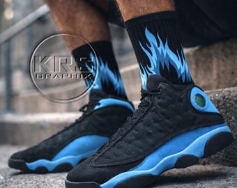 Calzini blu universitari / Calzini blu universitari 13 / Calzini blu universitari 13 / Calzini Jordan 13 Match Flames