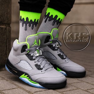 Green Bean Socks | Green Bean 5 Socks | Green Bean 5s Socks | Jordan 5 Socks Gift Drip