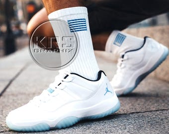 Socks To Match Jordan 11 Legend Blue - White 23
