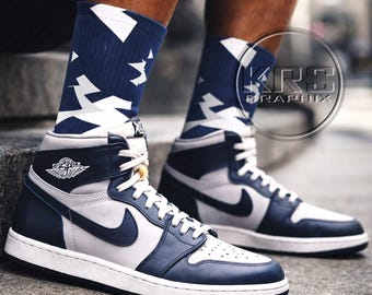 Georgetown Socks | Georgetown 1 Socks | Georgetown 1S Socks | Socks To Match Jordan 1 | Jagged