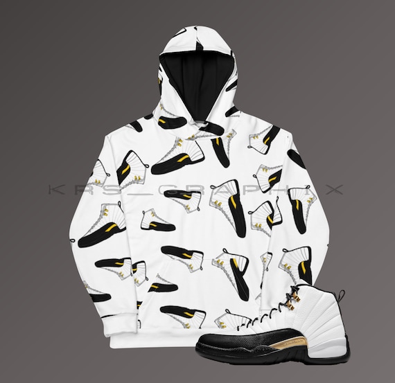 black and yellow jordan 12 hoodie