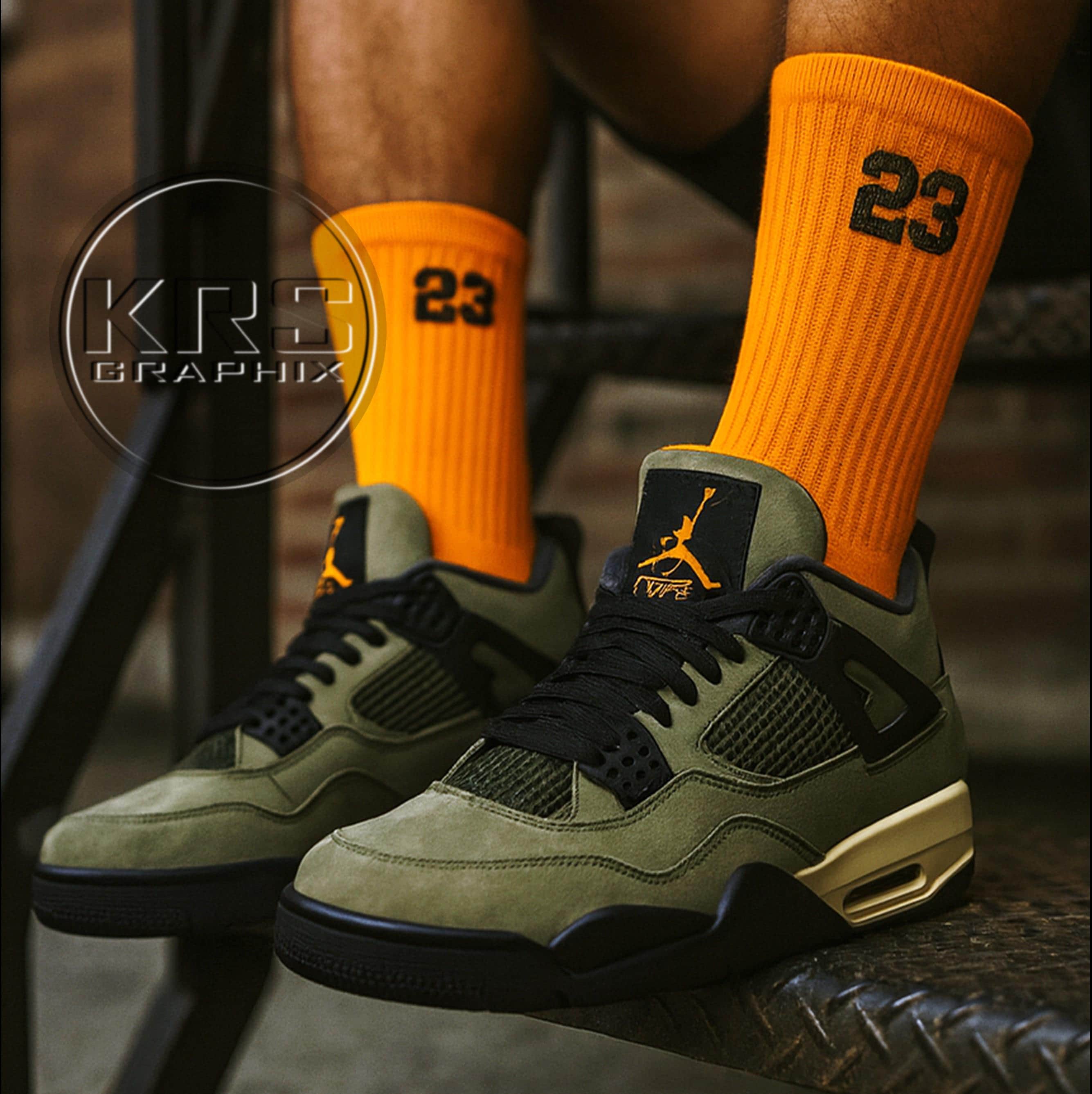 Socks to Match Jordan 4 Undefeated - Orange 23 - Etsy