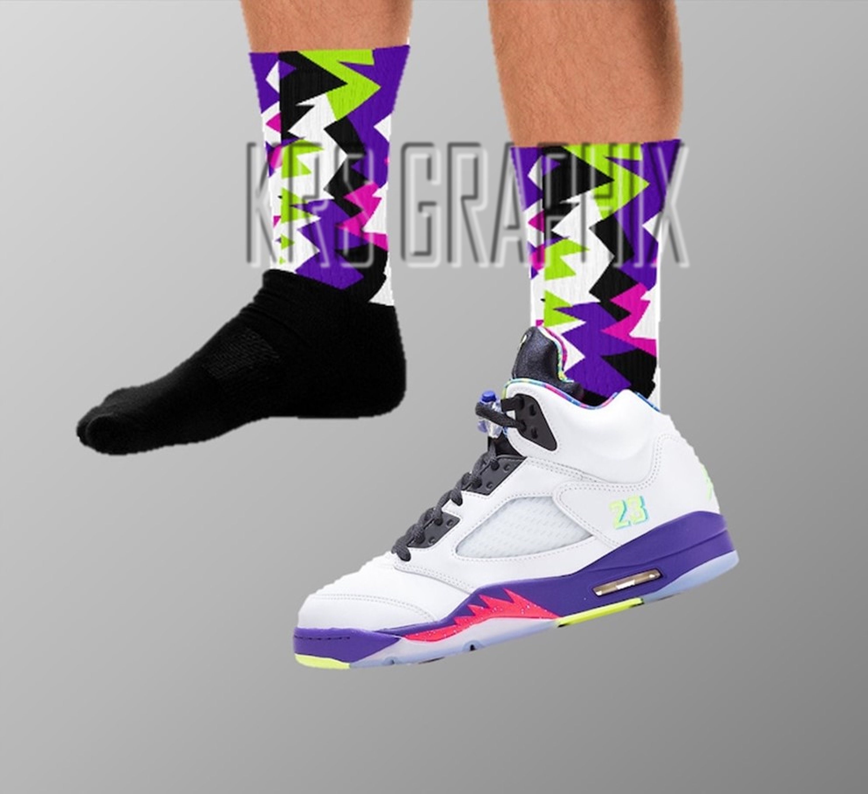 Socks Match Jordan 5 Alternate Bel Air 