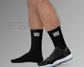 Black Socks to Match Jordan 11 Gratitude and Space Jam Lows 23 s Etsy