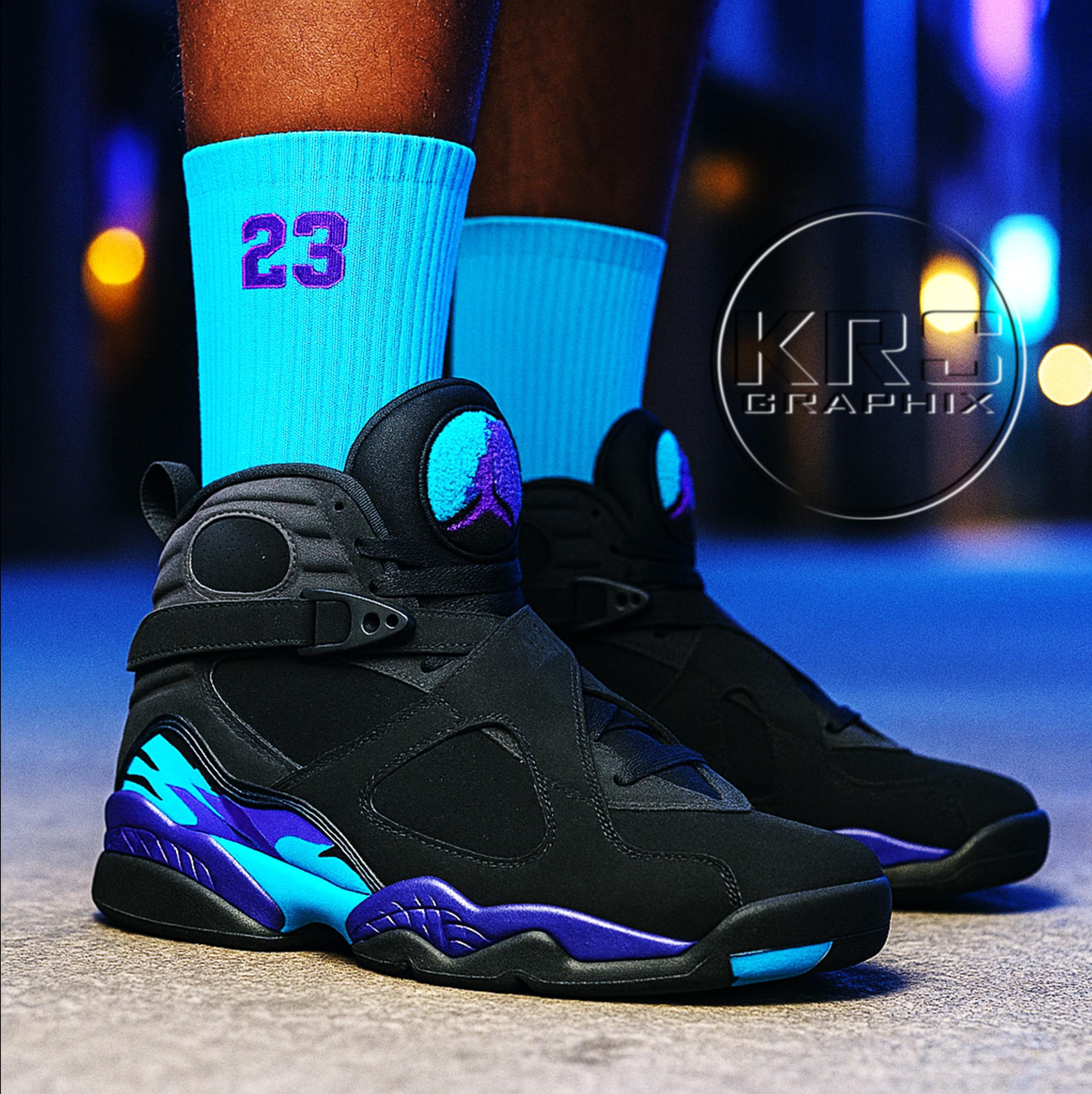 Socks to Match Jordan 8 Aqua - Aqua 23 - Etsy