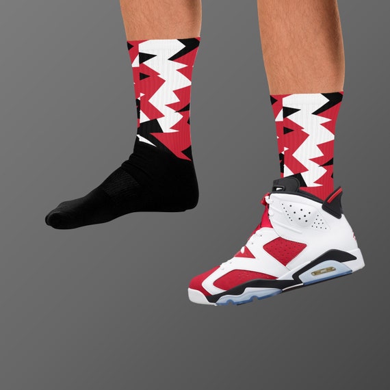 Socks Match Jordan 6 Carmine 6 Carmine 6 6s Socks Etsy