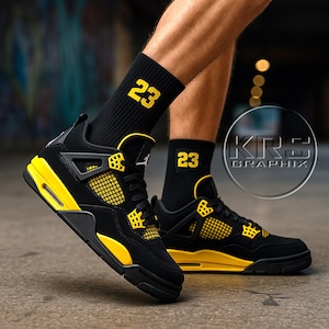 Socks To Match Jordan 4 Thunder - 23&#39;S
