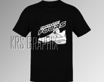T-Shirt To Match Jordan 4 White Cement - Fantastic Fours