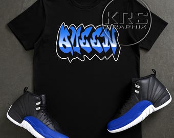 Couples' Hyper Royal Shirt | Hyper Royal 12 Shirt | Hyper Royal 12s Shirt | Jordan 12 Shirt Queen