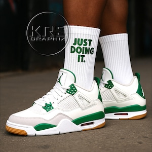 Pine Green Sb Socks | Pine Green Sb 4 Socks | Pine Green Sb 4S Socks | Socks To Match Jordan 4 | Just Doing It