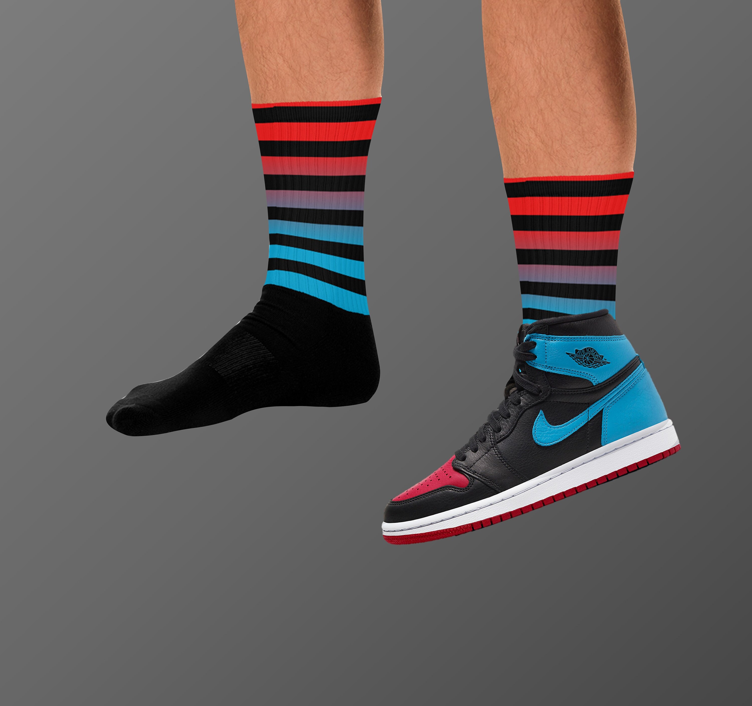 Socks Match Jordan UNC to Chicago UNC to Chicago 1s Socks