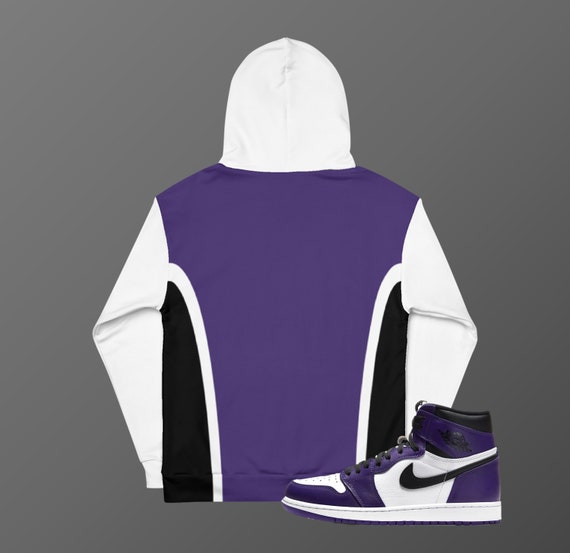 Purple and white store jordan hoodie