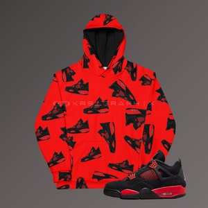 jordan 4 red thunder outfit