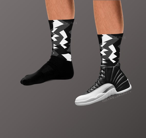 Socks Match Jordan 12 Playoff Playoff 12s Socks Etsy New Zealand