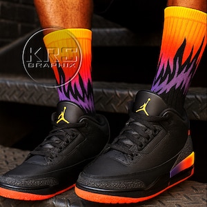 Socks To Match Jordan 3 Balvin Rio - Fire