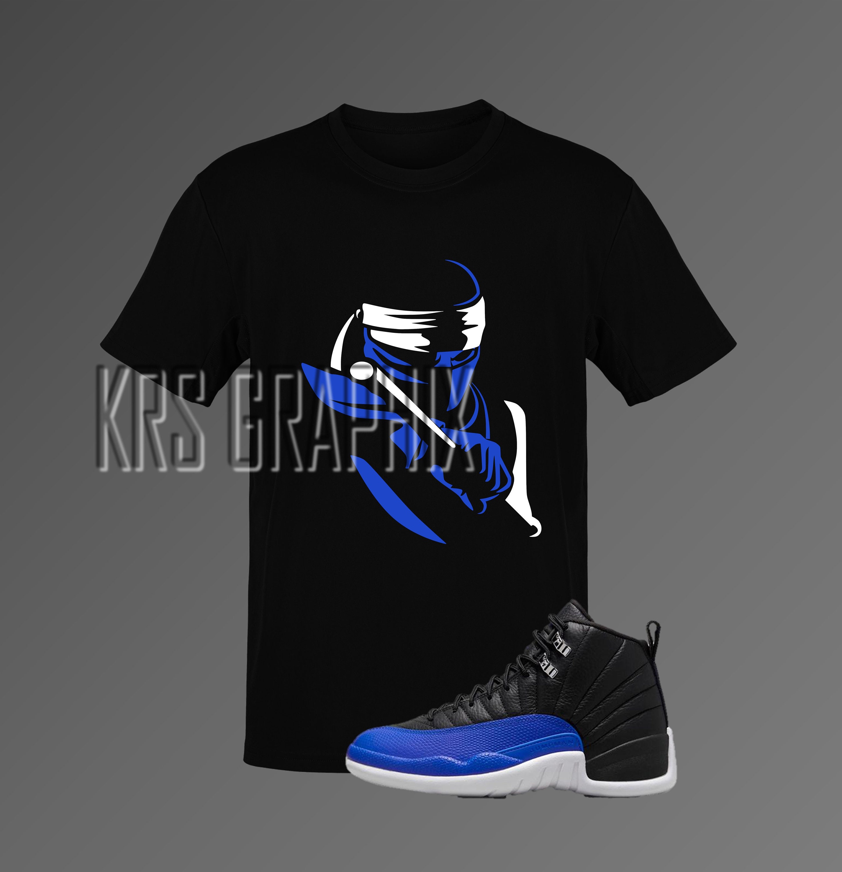 black and blue jordan 12 shirts