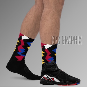 Socks To Match Jordan 8 Playoffs - Jagged