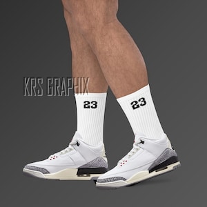 Reimagined Socks | Reimagined 3 Socks | Reimagined 3s Socks | Socks to Match Jordan White 23