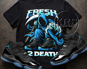 Fresh 2 Death Tee – Gamma 11 Match | Sneakerhead Streetwear Shirt