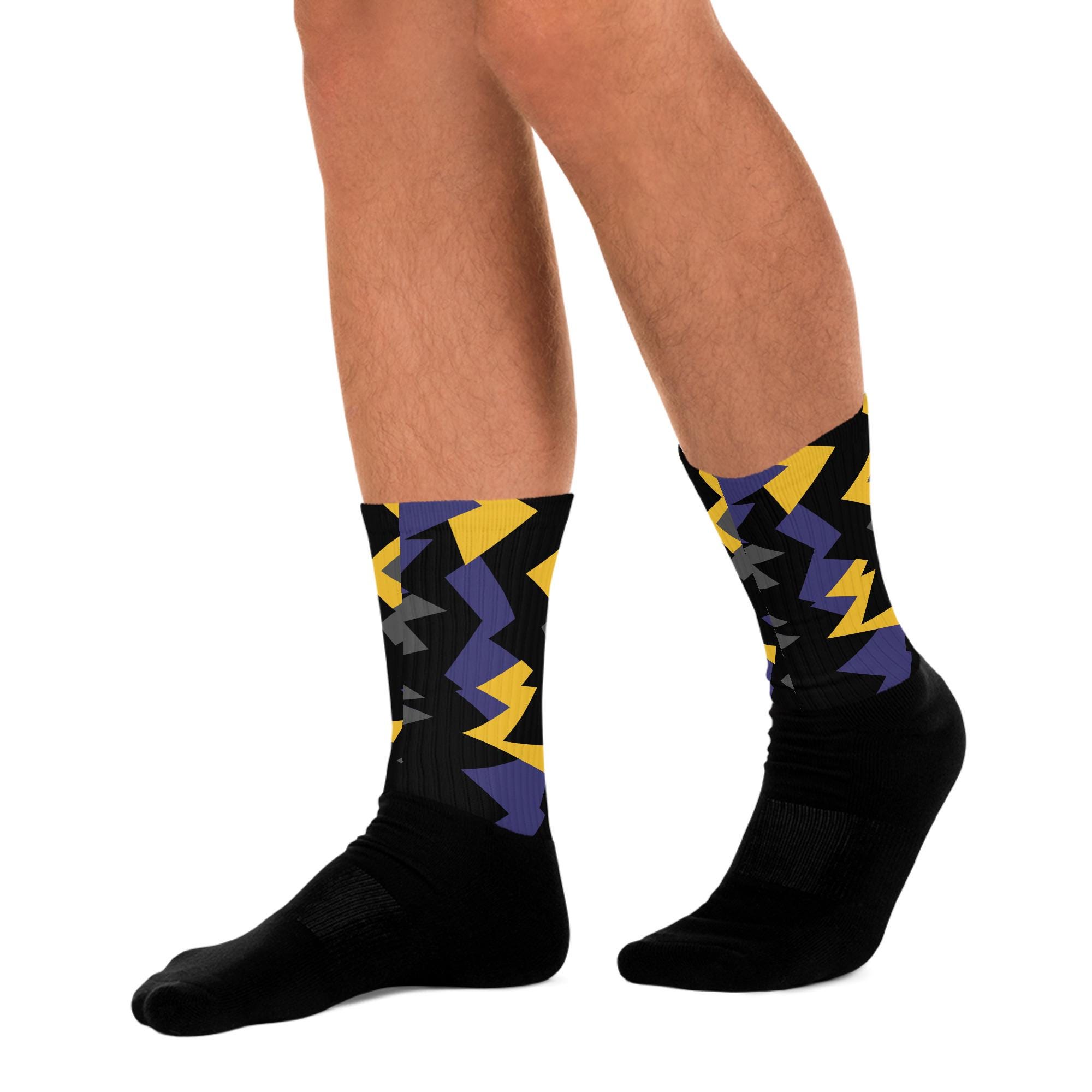Sneakerhead Socks to Match Jordan 4s Imperial Purple Yellow - Etsy