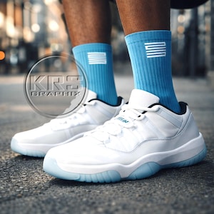 outfit jordan 11 legend blue on feet