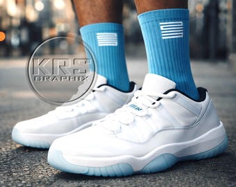 Socks To Match Jordan 11 Legend Blue - Blue 23