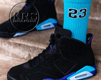 Socks To Match Jordan 6 Aqua - 23'S