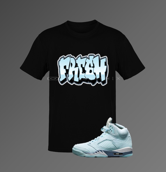 jordan 5 blue bird shirt