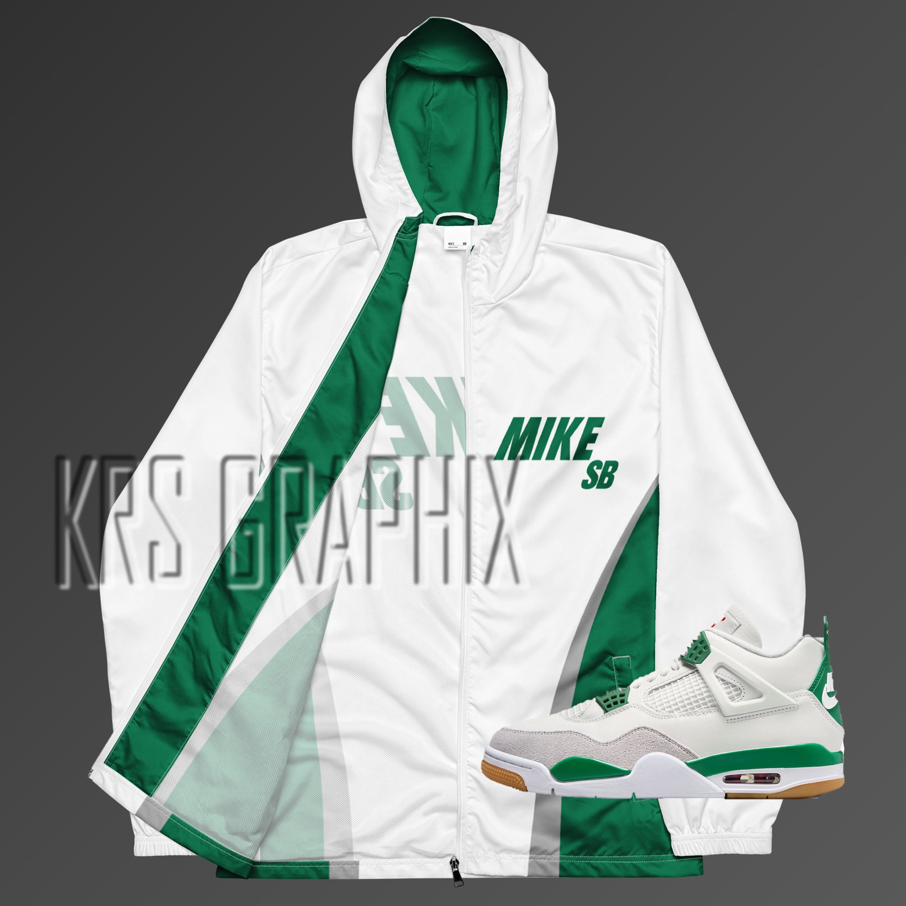 Pine Green Sb Zip Hoodie Pine Green Sb 4 Zip Hoodie Pine Green Sb 4S Zip Hoodie Zip Hoodie to Match Jordan 4 Mike Sb Etsy