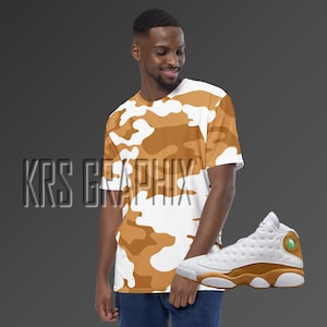 Full Print Shirt To Match Jordan 13 Wheat - Camouflage