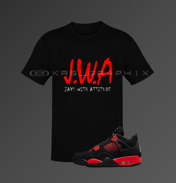 jordan 4 red thunder shirt