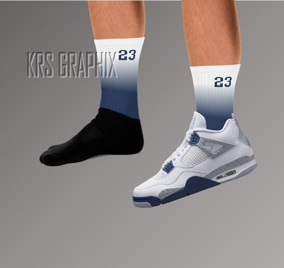 navy basketball socks
