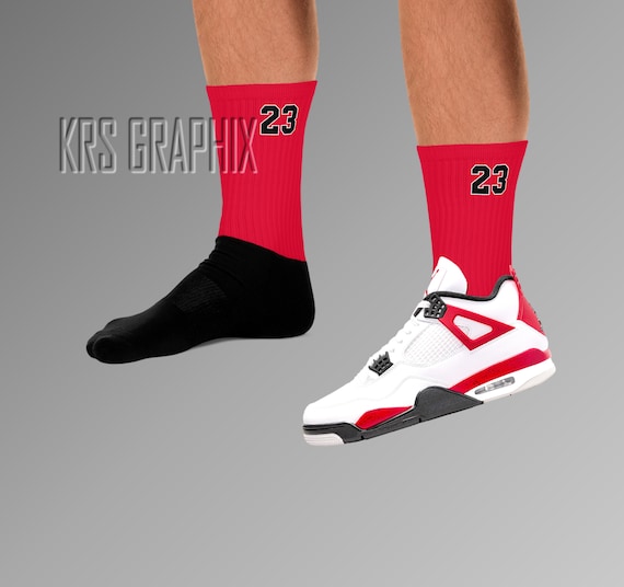 jordan 4 fire red socks