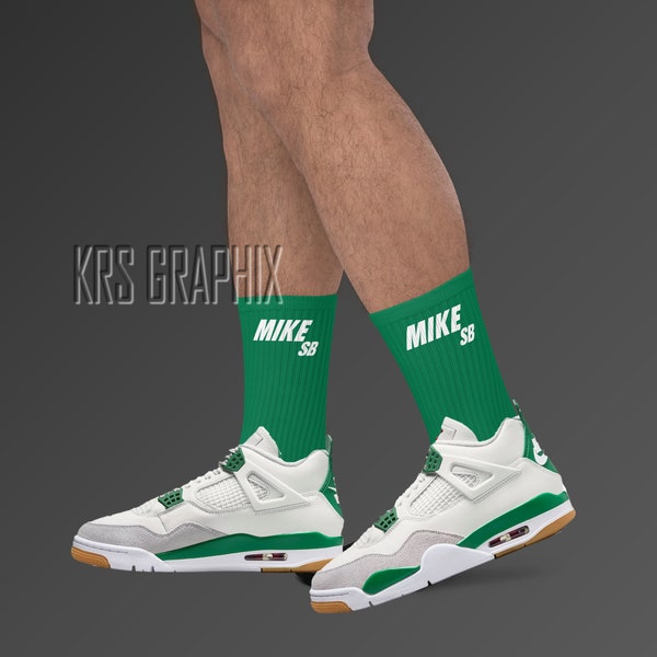 Pine Green Sb Socks | Pine Green Sb 4 Socks | Pine Green Sb 4S Socks | Socks To Match Jordan 4 | Mike SB Green
