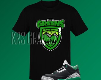 ヤギの絵文字シャツ、エアジョーダン 3 パイングリーン T シャツ、動物