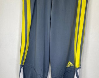 Adidas track pants size men’s large gray and yellow
