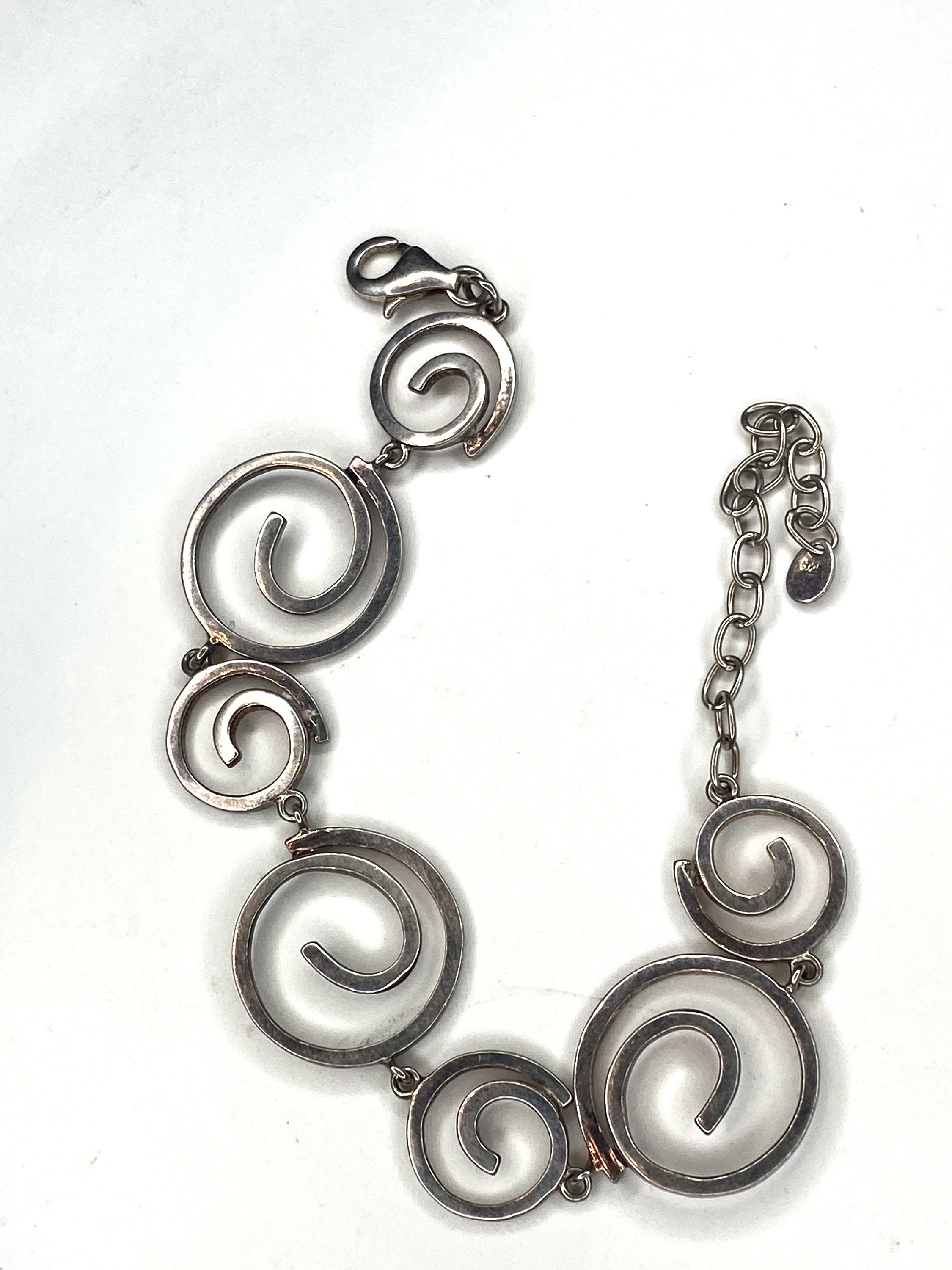 Vintage 90s Bracelet Sterling Silver 8” Inches - Etsy