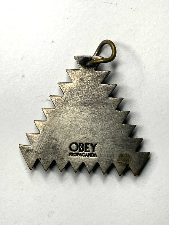 Vintage Y2K obey Pyramid Pendant 1.5” - image 2