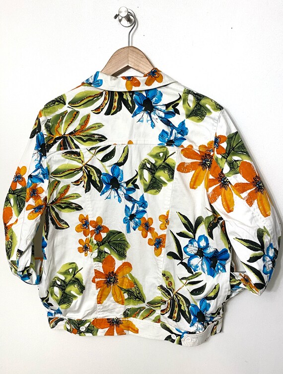 【Vintage】flower jacket Vintage Unisex Flower Jacket Size Adult Medium / Large