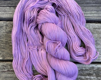 Hand-Dyed Superwash Merino Wool DK weight Yarn: Mallow Pink Purple 4-Ply